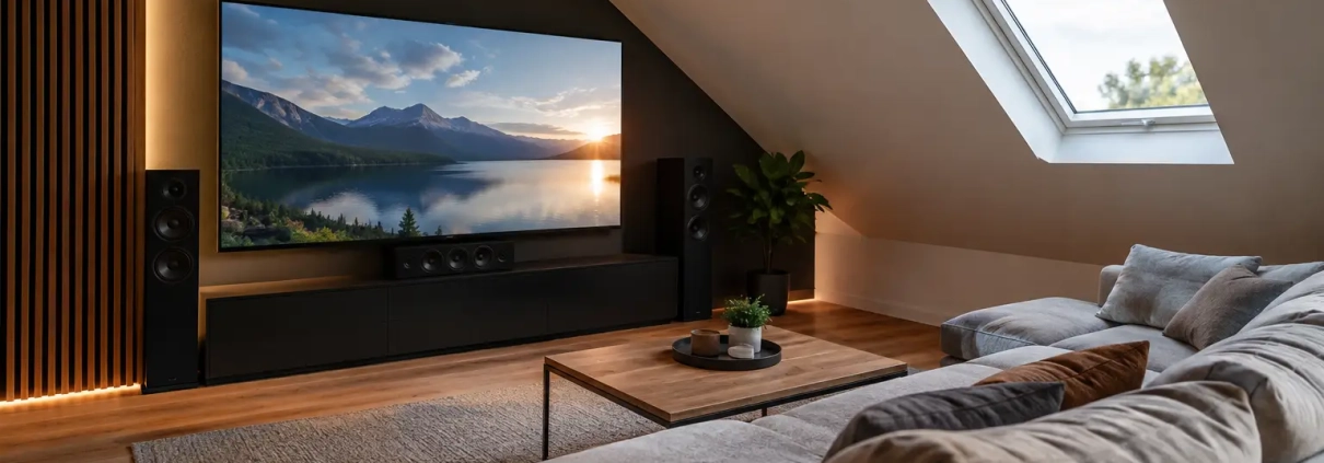 Heimkino Beispiel mit Dachschräge richtig planen